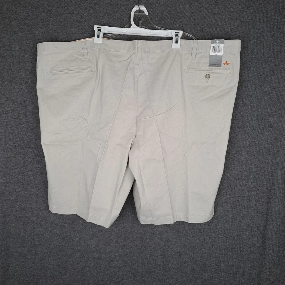 Dockers Shorts Perfect Short Big Tall Pleated Porcelain Khaki Men Size 56 NWT